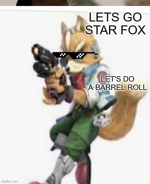 melee fox | LETS GO STAR FOX; LET'S DO A BARREL ROLL | image tagged in funny | made w/ Imgflip meme maker