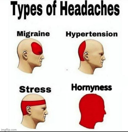 Hornyess Is The Worst | Hornyness | image tagged in types of headaches meme | made w/ Imgflip meme maker