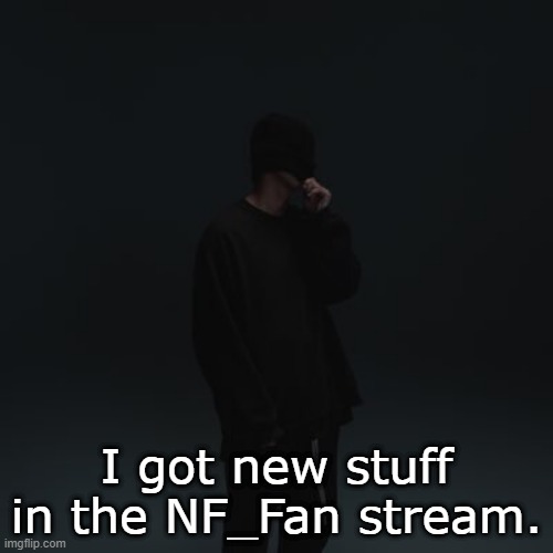 Posts, things on his album, etc. | I got new stuff in the NF_Fan stream. | image tagged in nf template | made w/ Imgflip meme maker