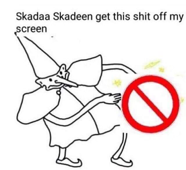 Skadaa skadeen get this shit off my screen Blank Meme Template