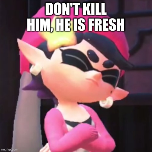 Upset Callie | DON'T KILL HIM, HE IS FRESH | image tagged in upset callie | made w/ Imgflip meme maker