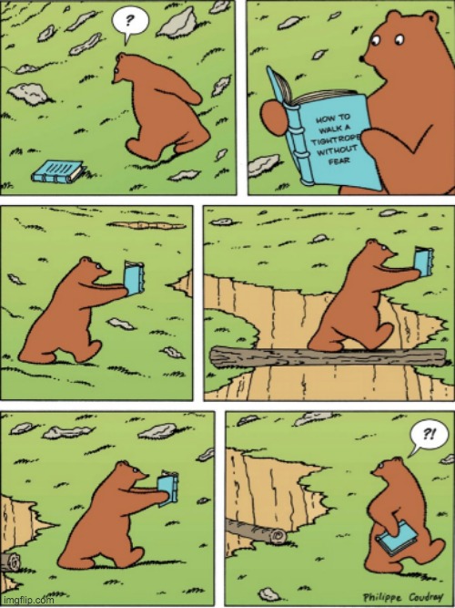 The secrets of life... | image tagged in comics,memes,bear,books,unexpected results,lol | made w/ Imgflip meme maker