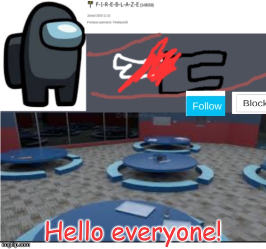 Hello everyone! | image tagged in fireblaze profile template | made w/ Imgflip meme maker