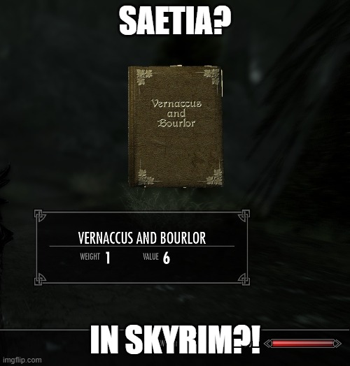 SAETIA? IN SKYRIM?! | image tagged in Emojerk | made w/ Imgflip meme maker