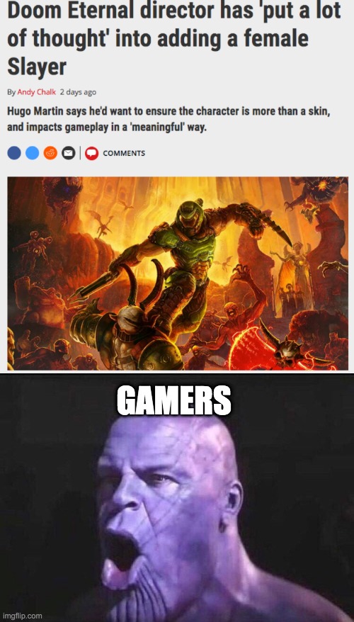 GAMERS | image tagged in poggers thanos | made w/ Imgflip meme maker