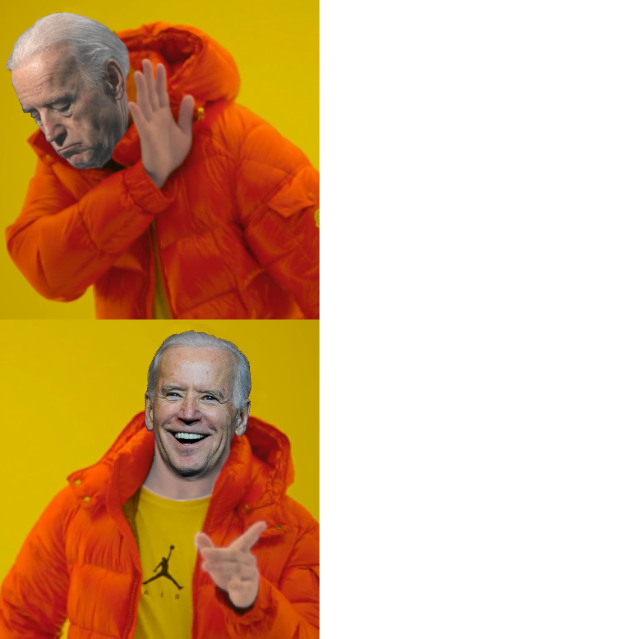 High Quality Biden as Drake Blank Meme Template