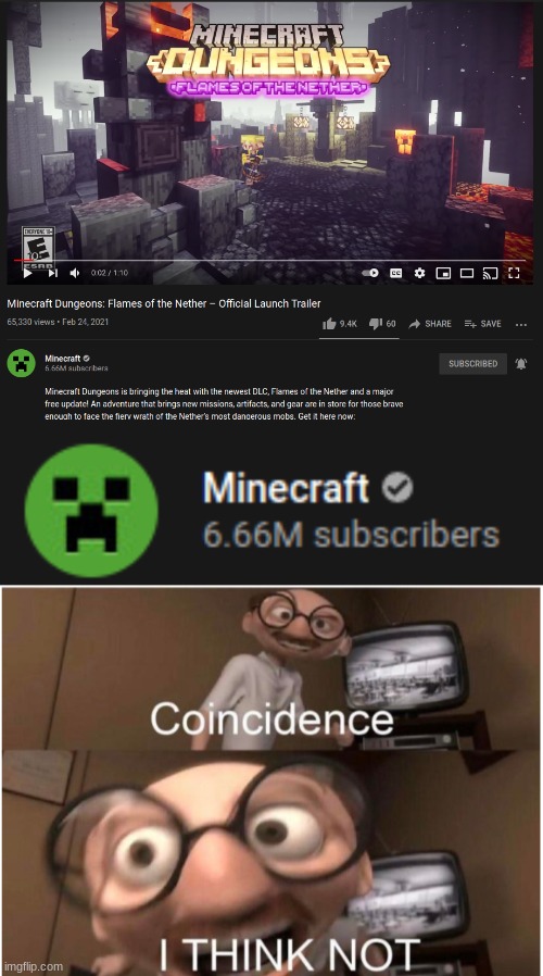 Hmmm.... | image tagged in coincidence i think not,minecraft,youtube,funny,memes | made w/ Imgflip meme maker