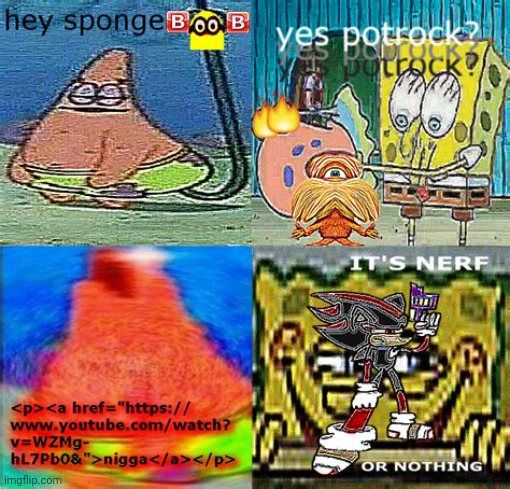 HeY ?️eTeR (Spongebob editon) | image tagged in hey beter,spongebob,deep fried,deep fried hell | made w/ Imgflip meme maker