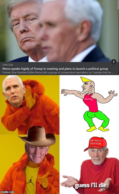 "Pence harbored no ill will towards Trump over the Jan. 6 riot where pro-Trump rioters stormed the US Capitol looking for Pence" | image tagged in pence speaks highly of trump,mike pence hotline bling | made w/ Imgflip meme maker