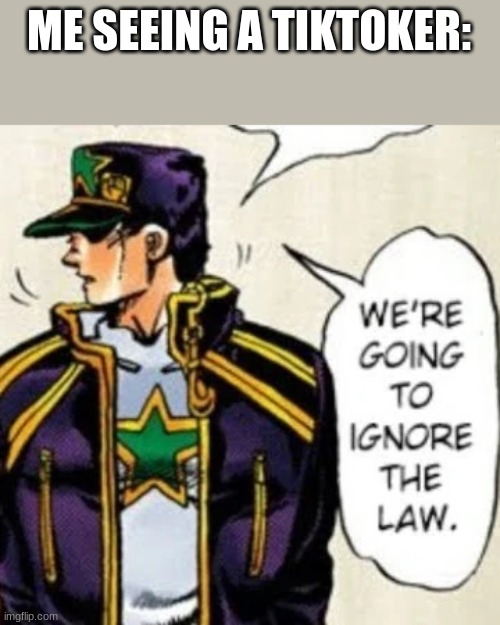 we're going to ignore the law | ME SEEING A TIKTOKER: | image tagged in we're going to ignore the law | made w/ Imgflip meme maker