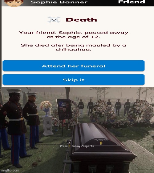 Funeral, Press F to Pay Respects