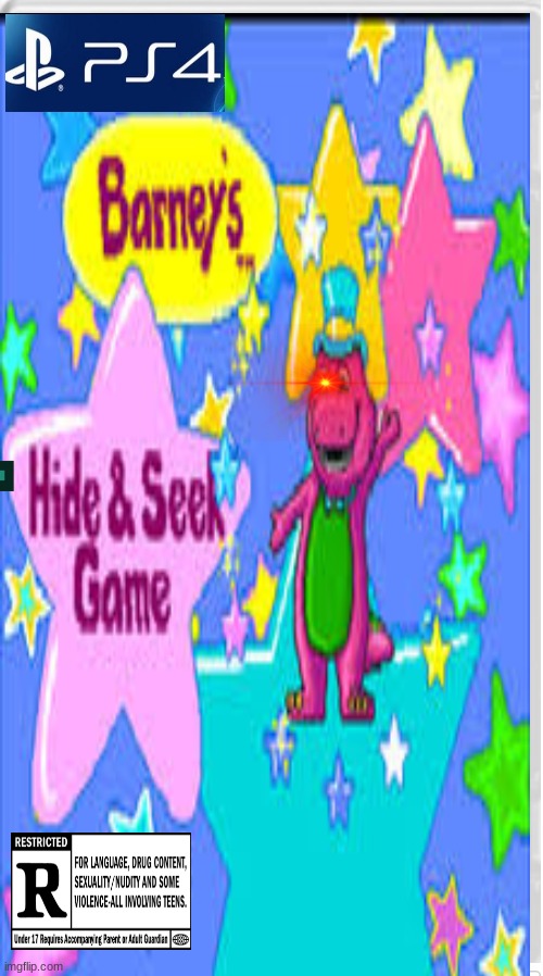 barneys hide and seek game | image tagged in rated r,barney | made w/ Imgflip meme maker