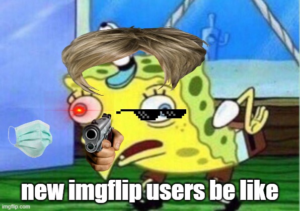Mocking Spongebob Meme | new imgflip users be like | image tagged in memes,mocking spongebob | made w/ Imgflip meme maker