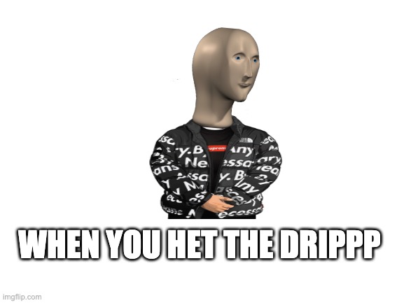 Blank White Template | WHEN YOU HET THE DRIPPP | image tagged in blank white template | made w/ Imgflip meme maker