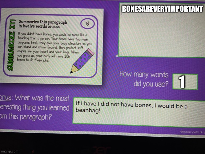 Sorry to my teacher XD | BONESAREVERYIMPORTANT; 1 | made w/ Imgflip meme maker