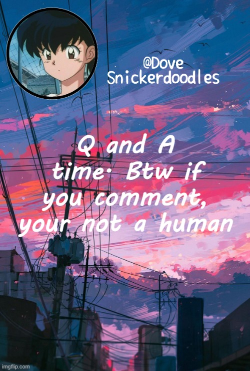 E | Q and A time. Btw if you comment, your not a human | image tagged in announcement | made w/ Imgflip meme maker