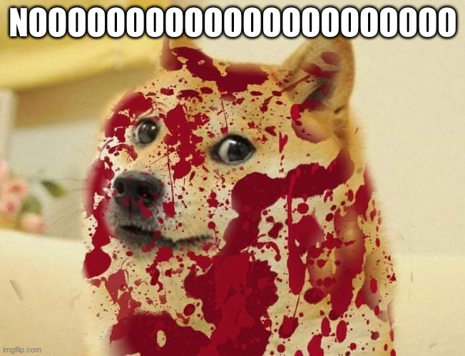 this stupid template | NOOOOOOOOOOOOOOOOOOOOOO | image tagged in bloody doge | made w/ Imgflip meme maker