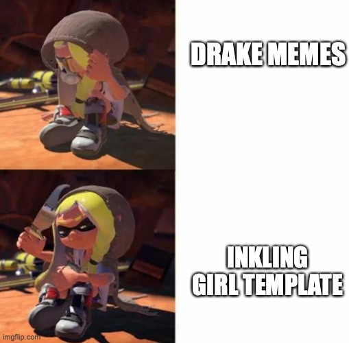 Drake format but Inkling Girl | DRAKE MEMES; INKLING GIRL TEMPLATE | image tagged in drake format but inkling girl | made w/ Imgflip meme maker