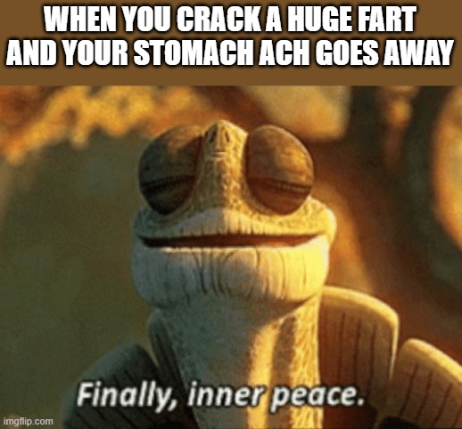 Finally, inner peace. | WHEN YOU CRACK A HUGE FART AND YOUR STOMACH ACH GOES AWAY | image tagged in finally inner peace | made w/ Imgflip meme maker