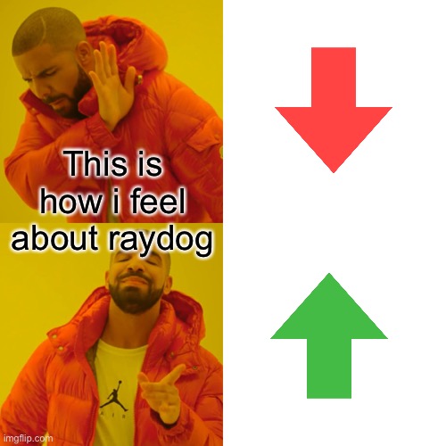 This is how i feel about raydog | image tagged in memes,drake hotline bling | made w/ Imgflip meme maker