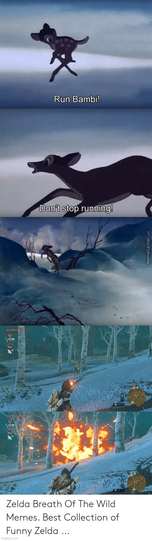 BAMBI NO!! | image tagged in the legend of zelda breath of the wild,link,bambi,deer | made w/ Imgflip meme maker