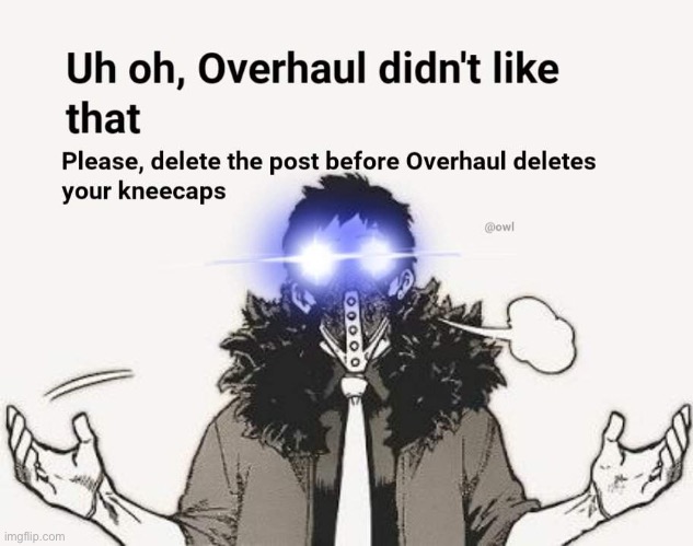 Overhaul funny | image tagged in overhaul funny | made w/ Imgflip meme maker