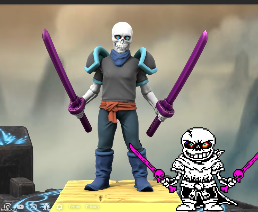 so i make Dusttrust Sans in Heroforge | made w/ Imgflip meme maker