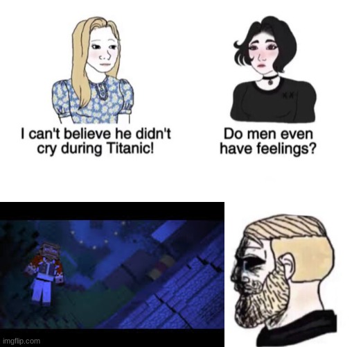 f for king | image tagged in he didn't cry during titanic | made w/ Imgflip meme maker