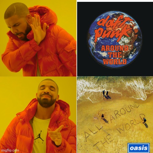 image tagged in daft punk,oasis | made w/ Imgflip meme maker