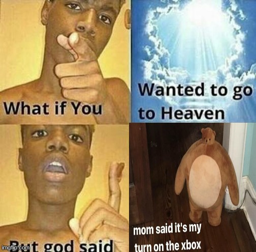 little brothers in a nutshell | image tagged in what if you wanted to go to heaven,mum i need the xbox | made w/ Imgflip meme maker