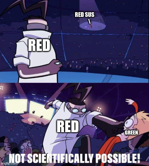 among us be like | RED; RED SUS
         \; RED; GREEN | image tagged in invader zim meme | made w/ Imgflip meme maker