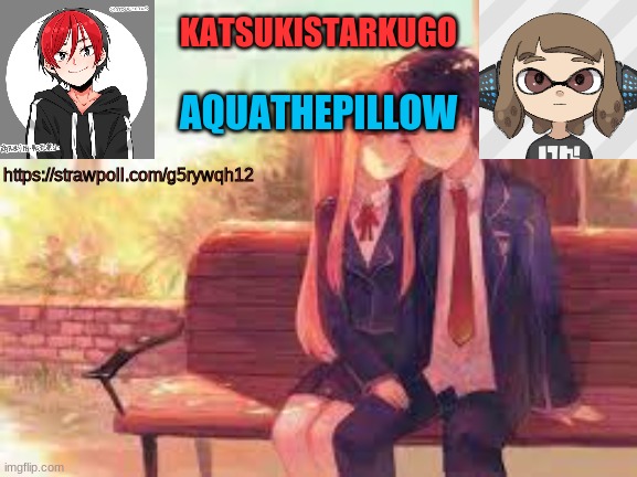 KatsukiStarkugoXAquathepillow | https://strawpoll.com/g5rywqh12 | image tagged in katsukistarkugoxaquathepillow | made w/ Imgflip meme maker
