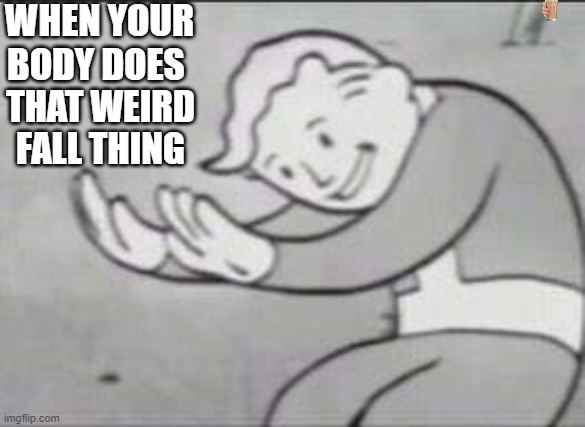 HHHHHHHHHHHHHHHHHHHHHHHHHHHHHHHHHHHH | WHEN YOUR BODY DOES; THAT WEIRD FALL THING | image tagged in fallout hold up,fall | made w/ Imgflip meme maker