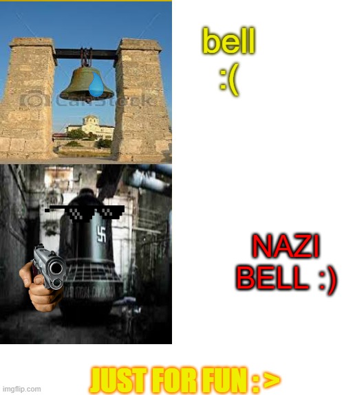 bell over level | bell :(; NAZI BELL :); JUST FOR FUN : > | image tagged in memes,drake hotline bling | made w/ Imgflip meme maker