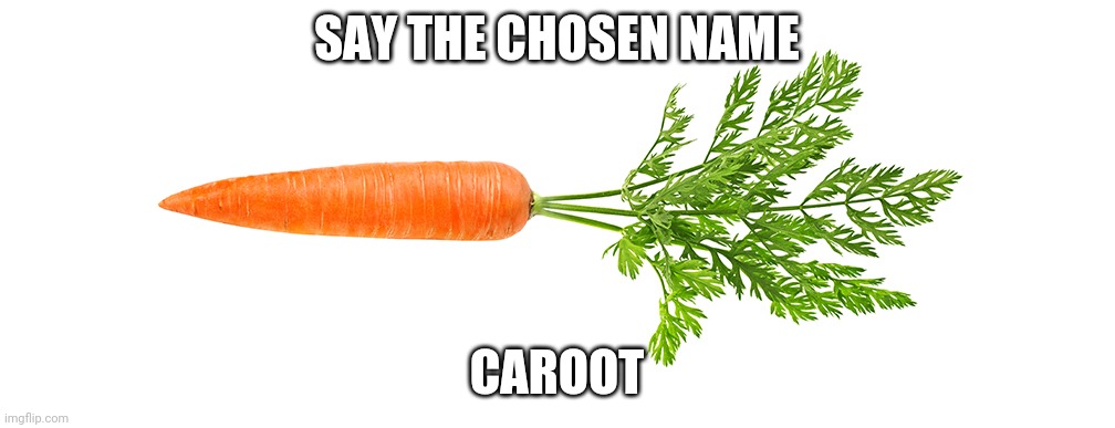SAY THE CHOSEN NAME; CAROOT | image tagged in music | made w/ Imgflip meme maker