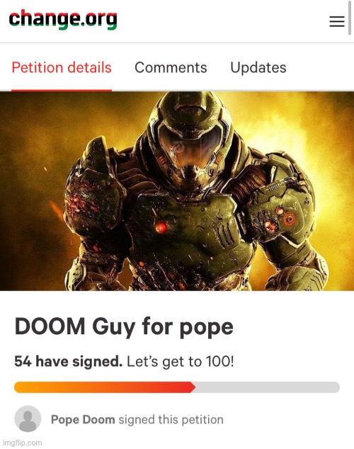 THIS IS A REAL THING HOLY CRAP(link in comments) | image tagged in doomguy for pope,doom | made w/ Imgflip meme maker