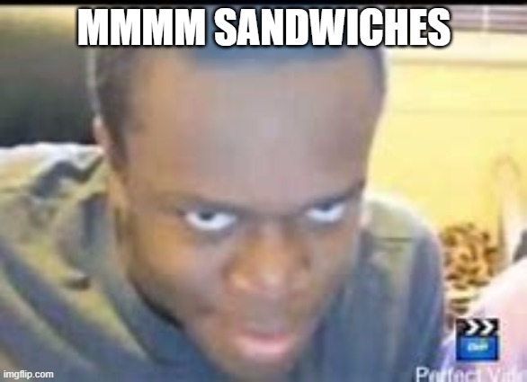 KSI Death Stare | MMMM SANDWICHES | image tagged in ksi death stare | made w/ Imgflip meme maker