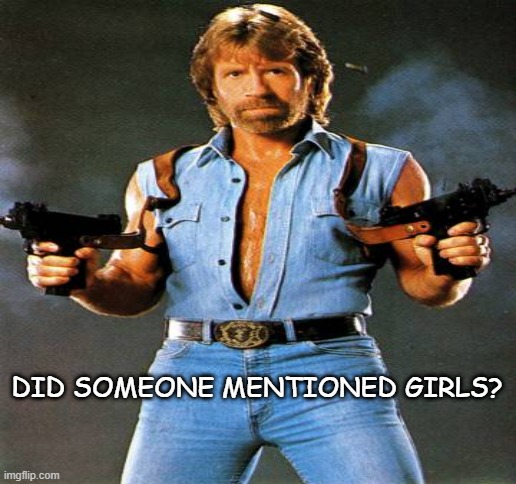 Chuck norris xd | DID SOMEONE MENTIONED GIRLS? | image tagged in memes,disaster girl | made w/ Imgflip meme maker