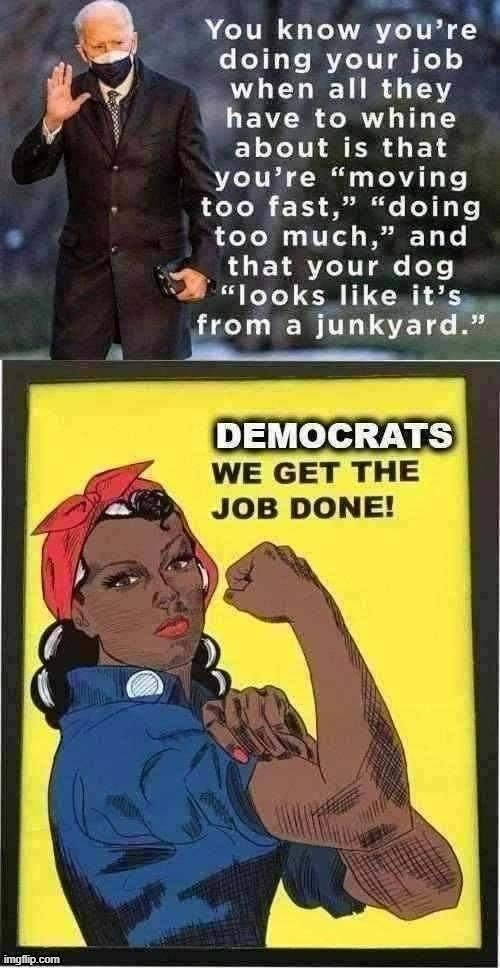 Democrats: The party that gets stuff done. | image tagged in democrats | made w/ Imgflip meme maker