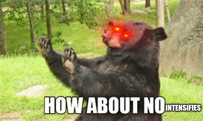 How About No Bear Meme | INTENSIFIES | image tagged in memes,how about no bear | made w/ Imgflip meme maker