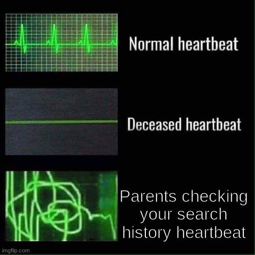 Heart beat meme | Parents checking your search history heartbeat | image tagged in heart beat meme | made w/ Imgflip meme maker