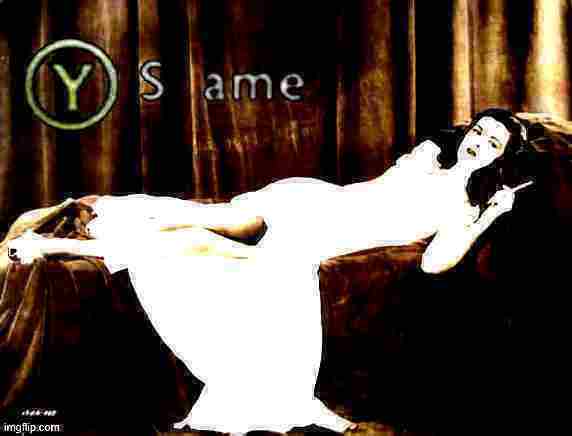 High Quality Y same Joan Bennett deep-fried 2 Blank Meme Template