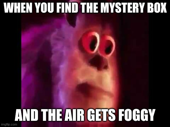 souls | WHEN YOU FIND THE MYSTERY BOX; AND THE AIR GETS FOGGY | image tagged in sully groan | made w/ Imgflip meme maker