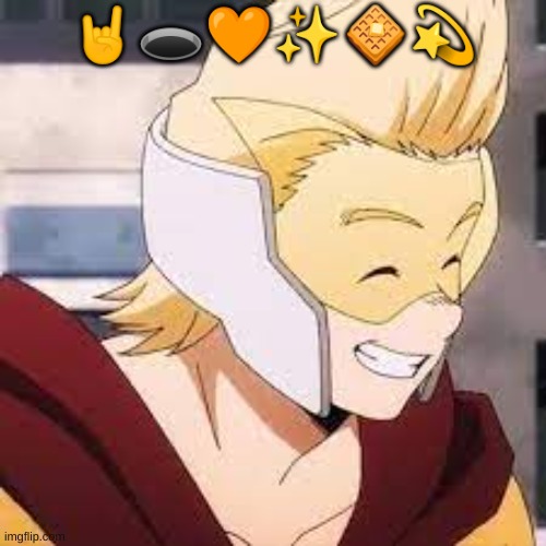 mirio emojis (comment more characters) | 🤘🕳️🧡✨🧇💫 | image tagged in mirio | made w/ Imgflip meme maker