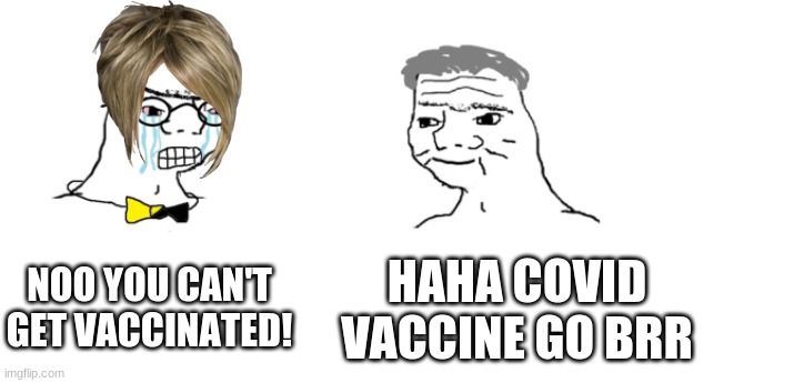 nooo haha go brrr | NOO YOU CAN'T GET VACCINATED! HAHA COVID VACCINE GO BRR | image tagged in nooo haha go brrr | made w/ Imgflip meme maker