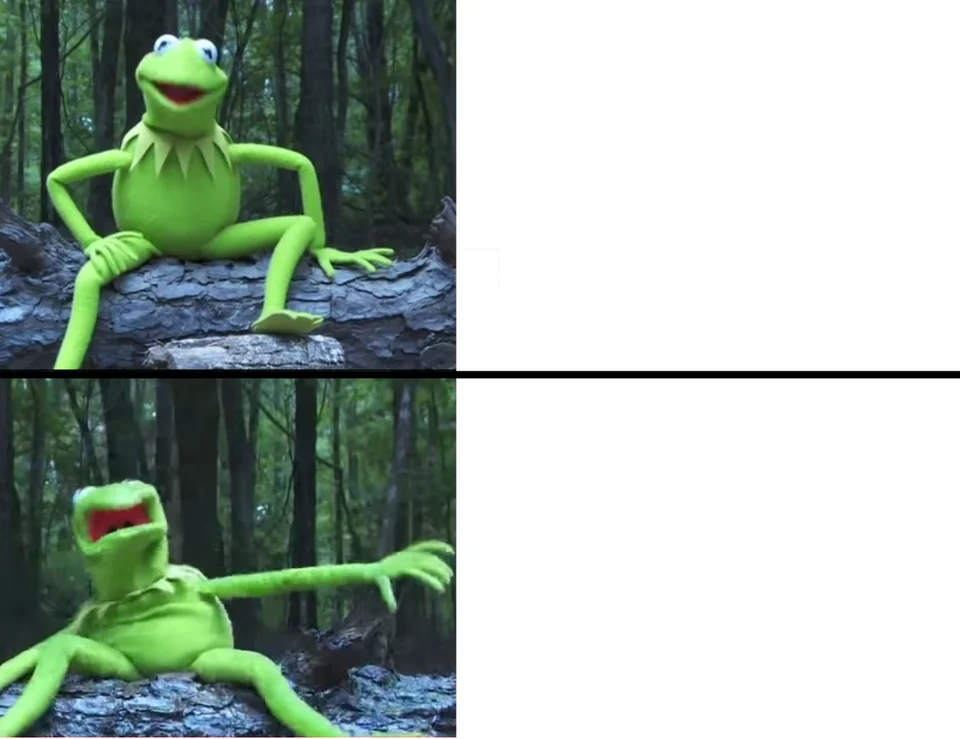 kermit sitting on log Blank Meme Template