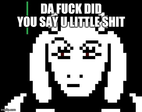 Undertale - Toriel | DA FUCK DID YOU SAY U LITTLE SHIT | image tagged in undertale - toriel | made w/ Imgflip meme maker