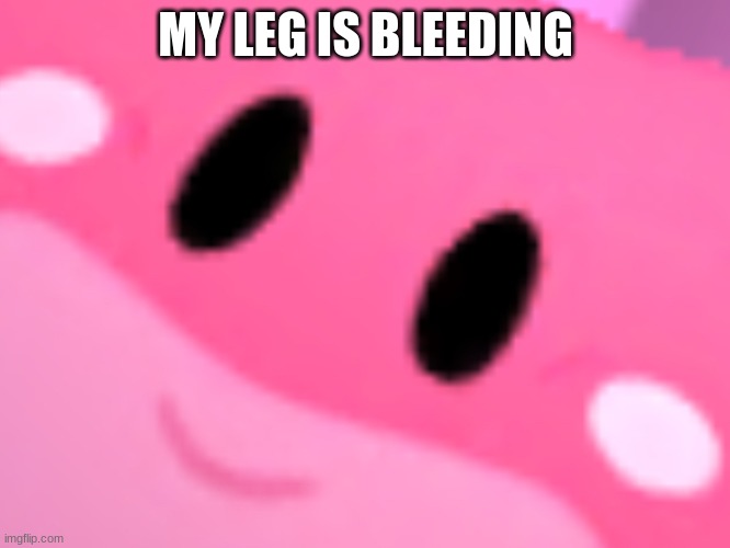 Oh no | MY LEG IS BLEEDING | made w/ Imgflip meme maker