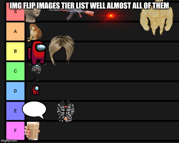 if ofenned then sry unless ur a choccy milk pest then idc | IMG FLIP IMAGES TIER LIST WELL ALMOST ALL OF THEM | image tagged in s-f teir | made w/ Imgflip meme maker