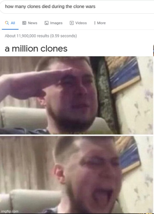 Amazingly, not as many as WW2 | image tagged in crying salute | made w/ Imgflip meme maker